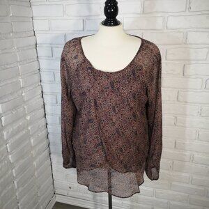 Northern Reflections Ladies Size Large Multi Colored Paisley Pattern Blouse
